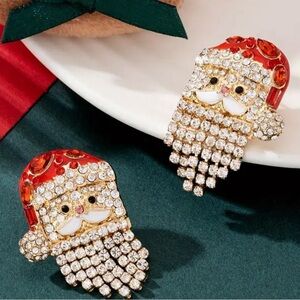 Santa Claus Rhinestone Earrings 60